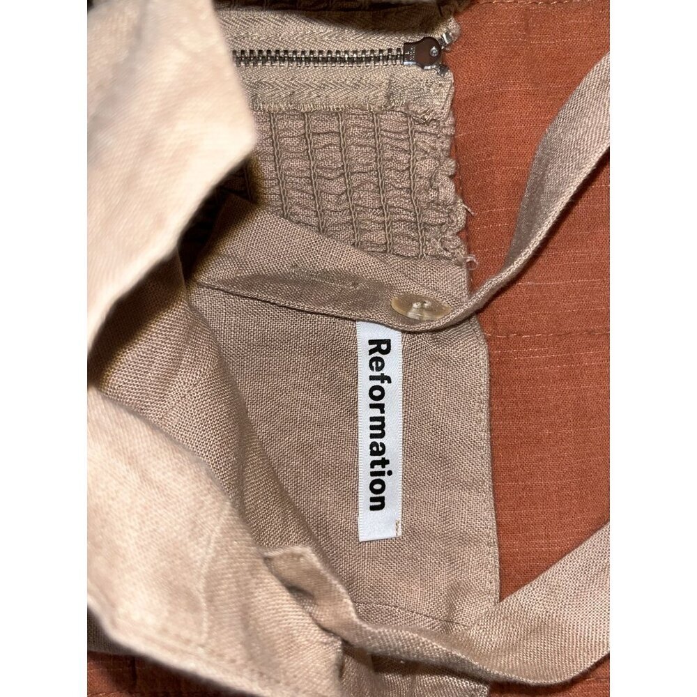Reformation Torta Linen Jumpsuit in Sand Beige 33599 Size 0 Womens - Picture 9 of 13